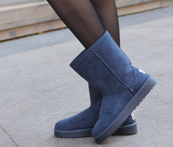 2014雪地靴厂家铁妹新款女鞋绒面中筒纯色保暖雪地棉靴