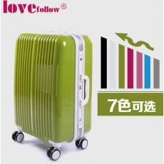 Lovefollow新款铝框ABS+PC行李箱男女通用正品拉杆箱万向轮旅行箱