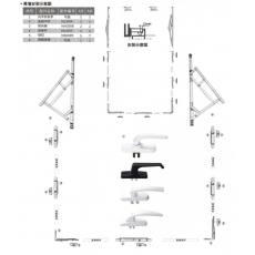 20mm槽口悬窗带转角器多点锁组件