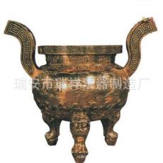 铸铁平口圆形香炉 寺庙纯铜香炉 宗教仿古法器用品