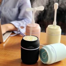 易拉罐加湿器 三合一多功能迷你便携家用车载USB桌面风扇加湿器