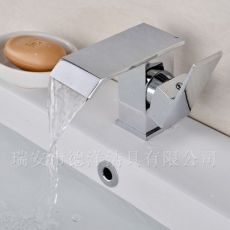 新款欧式个性卫生间洗脸盆台上盆全铜单孔浴室面盆瀑布冷热水龙头