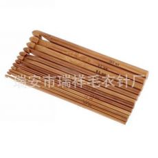 毛衣针编织工具碳化圆形竹钩针 一套12个根opp装袋