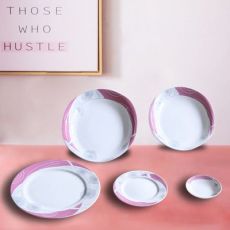 红粉知己北欧陶瓷餐具 盘子碗套装菜盘点心盘创意粉色