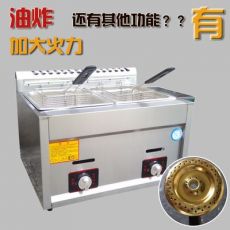 商用双缸关东煮机器油炸锅燃气炸炉炸薯条机煤气煮面炉