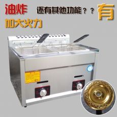 商用双缸关东煮机器油炸锅燃气炸炉炸薯条机煤气煮面炉