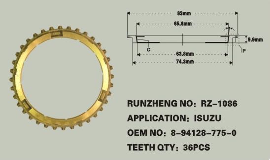 汽车同步器齿环 OEM：8-94128-775-0